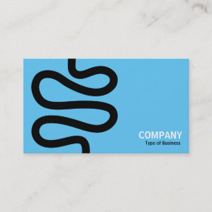 Curvy Line - Black on Sky Blue Visitenkarte