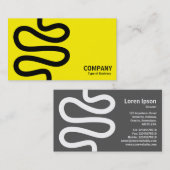 Curvy Line - Schwarz auf Gelb Visitenkarte (Vorne/Hinten)