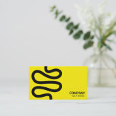 Curvy Line - Schwarz auf Gelb Visitenkarte (Stehend Vorderseite)
