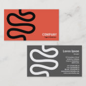 Curvy Line - Schwarz auf Orange Visitenkarte (Vorne/Hinten)