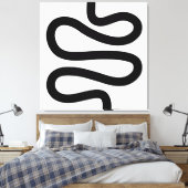 Curvy Line - Schwarz auf Weiß Leinwanddruck (Insitu (Schlafzimmer))