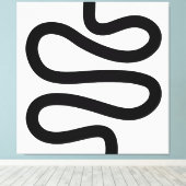 Curvy Line - Schwarz auf Weiß Leinwanddruck (Insitu (Holzboden))