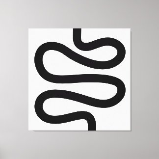 Curvy Line - Schwarz auf Weiß Leinwanddruck