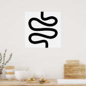 Curvy Line - Schwarz auf Weiß Poster (Küche)