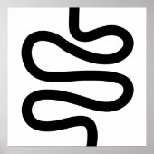 Curvy Line - Schwarz auf Weiß Poster (Vorne)