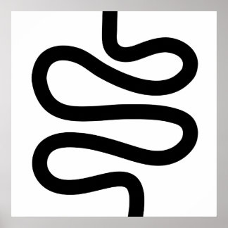 Curvy Line - Schwarz auf Weiß Poster