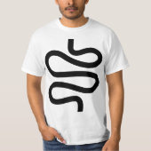 Curvy Line - Schwarz auf Weiß T-Shirt (Vorderseite)