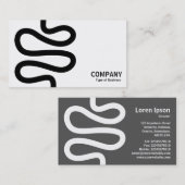 Curvy Line - Schwarz auf Weiß Visitenkarte (Vorne/Hinten)
