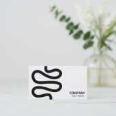 Curvy Line - Schwarz auf Weiß Visitenkarte (Stehend Vorderseite)