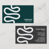 Curvy Line - Weiß auf dunkelgrün Visitenkarte (Vorne/Hinten)