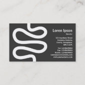 Curvy Line - Weiß auf dunkelgrün Visitenkarte (Rückseite)