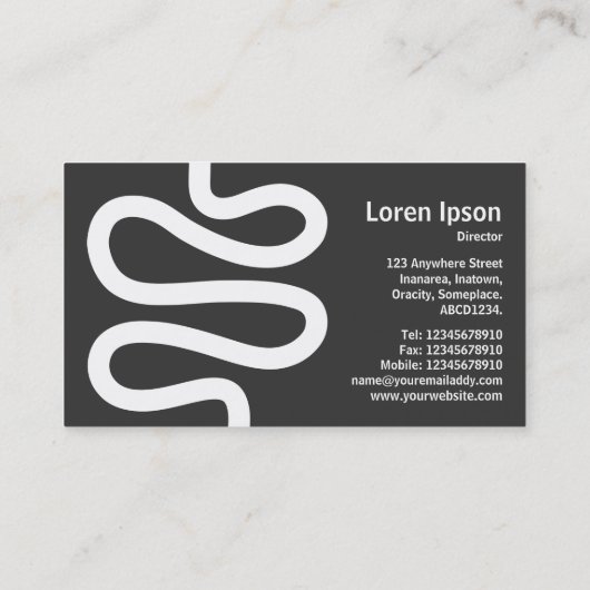 Curvy Line - Weiß auf dunkelgrün Visitenkarte (Rückseite)