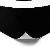 Curvy Line - Weiß auf Schwarz Poster (Ecke)