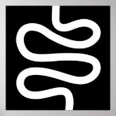 Curvy Line - Weiß auf Schwarz Poster (Vorne)