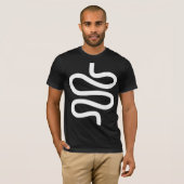 Curvy Line - Weiß auf Schwarz T-Shirt (Vorne ganz)