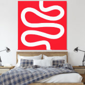 Curvy Line - White on Red Leinwanddruck (Insitu (Schlafzimmer))