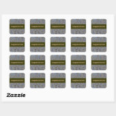 Curvy Lines Batik Blue Square Sticker (Blatt)