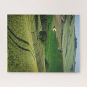 Curvy Linien in einer grünen Toskana-Landschaft Puzzle (Horizontal)