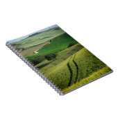 Curvy Linien in grünem Toskana-Notizbuch Notizblock (Rechte Seite)