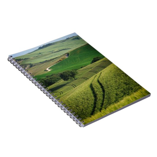 Curvy Linien in grünem Toskana-Notizbuch Notizblock (Rechte Seite)