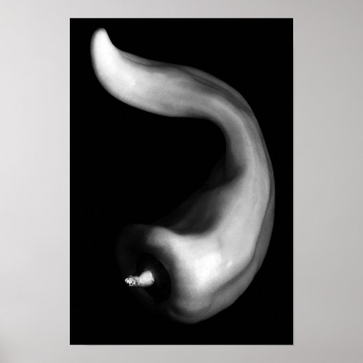 Curvy Pepper Nah Schwarzweißfotografie Poster (Vorne)
