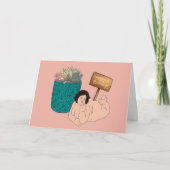 Curvy Pflanze Lady Geburtstag Karte (Vorderseite)