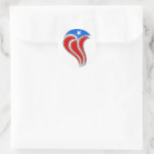 Curvy Puerto Rico Flag Design Runder Aufkleber (Tasche)