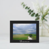 Curvy Road in der Toskana schwarze Postkarte (Stehend Vorderseite)