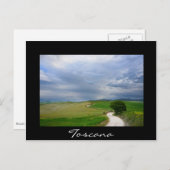 Curvy Road in der Toskana schwarze Postkarte (Vorne/Hinten)