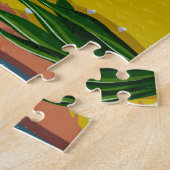 Curvy, Schwarze Frau, Hauspflanzen, Gelb & Blau Puzzle (Seite)