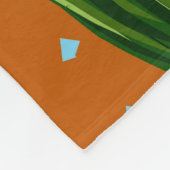 Curvy, Schwarze Frau, Hauspflanzen, Orange & Blau Fleecedecke (Ecke)