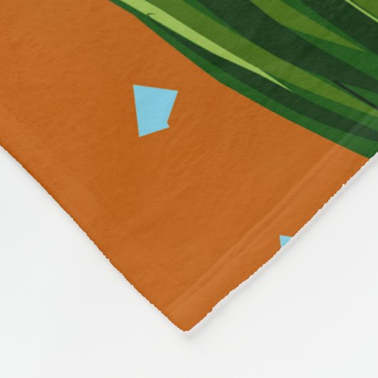 Curvy, Schwarze Frau, Hauspflanzen, Orange & Blau Fleecedecke (Ecke)