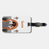 Curvy, Schwarze Frau, Hauspflanzen, Orange & Grau Gepäckanhänger (Rückseite horizontal)