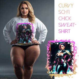 Curvy Sci-Fi Chick Sweatshirt