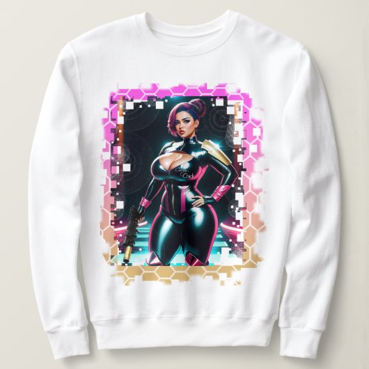 Curvy Sci-Fi Chick Sweatshirt (Design vorne)