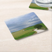 Curvy Straße in Richtung zu einem Rechteckiger Pappuntersetzer (angewinkelt)