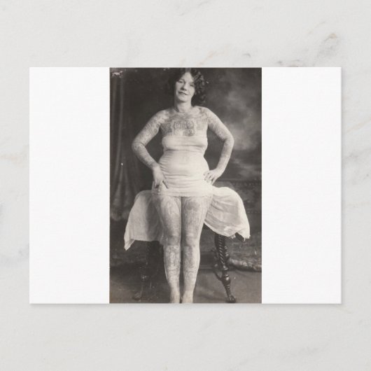 Curvy Tattooed Lady Postkarte (Vorderseite)