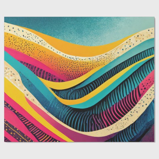 Curvy Texturen in lebhaften Farben Geschenkpapier (Flach)