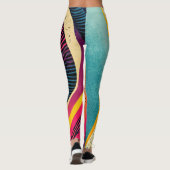 Curvy Texturen in lebhaften Farben Leggings (Rückseite)