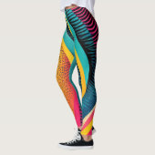 Curvy Texturen in lebhaften Farben Leggings (Links)