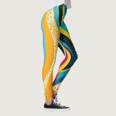 Curvy Texturen in lebhaften Farben Leggings (Rechts)