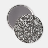 Curvy Twisty Cartoon Weird Faces Design Magnet (Vorderseite/Rückseite)