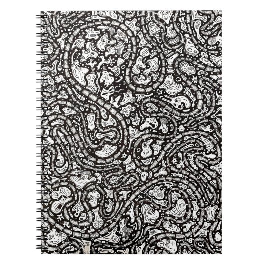 Curvy Twisty Cartoon Weird Faces Design Notizblock (Vorderseite)