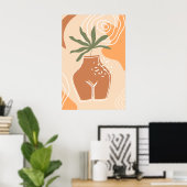 Curvy Vase Abstrakt Boho Art Print Poster (Heimbüro)