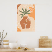 Curvy Vase Abstrakt Boho Art Print Poster (Küche)