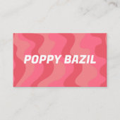 Curvy Wavy Stripes Minimalistisch Bright Pink Retr Visitenkarte (Vorderseite)