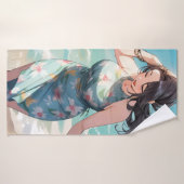 Curvy Woman on Beach Badehandtuch (Badehandtuch)