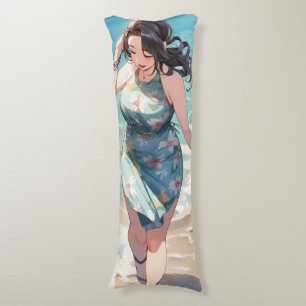 Curvy Woman on Beach Seitenschläferkissen