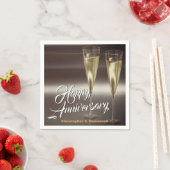Cus Champagne Glasses Custom Happy Anniversary Serviette (Beispiel)