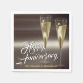 Cus Champagne Glasses Custom Happy Anniversary Serviette (Vorderseite)
